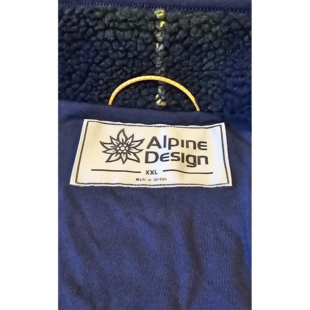 NEW Men's Alpine Design Sherpa Full Double Zip 2XL Green Navy Yellow Plaid - Picture 4 of 9